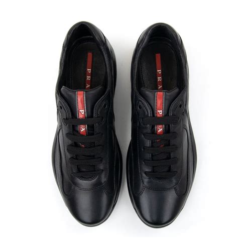 black prada trainers size 4|men's black prada trainers.